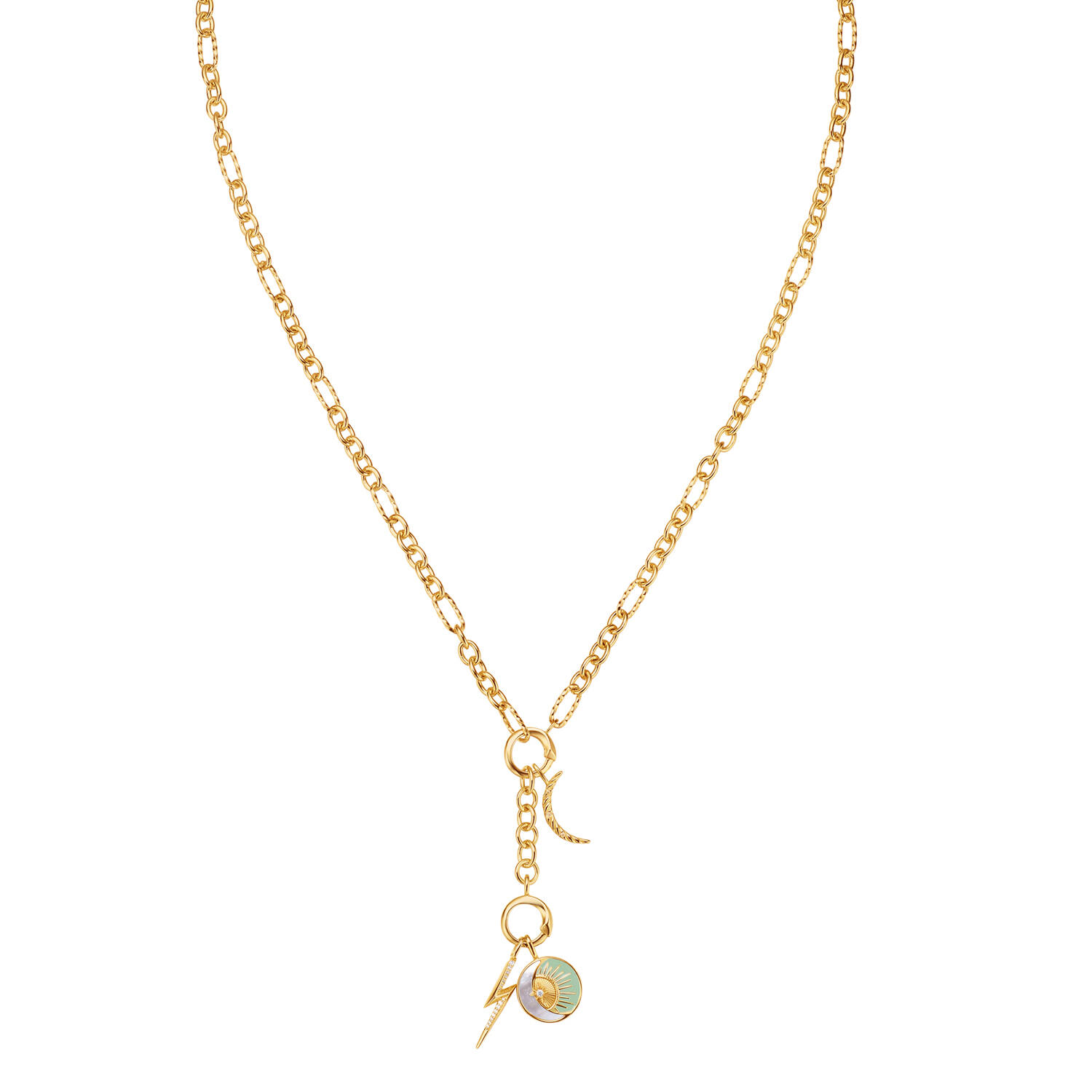  Pop Charms - Schakelcolliers - Zilver / 14kt GP - 45cm